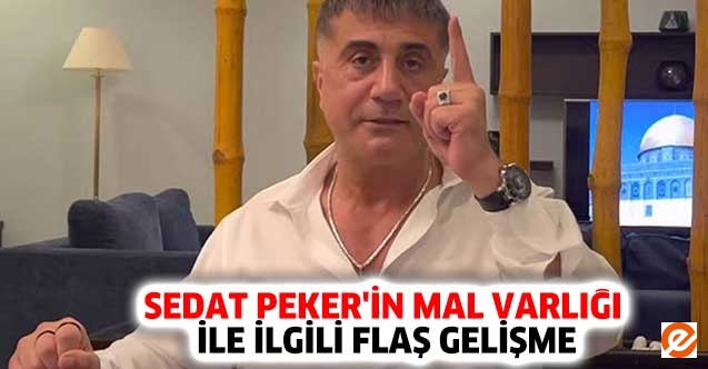 Sedat Peker'in mal varlığı ile ilgili flaş gelişme