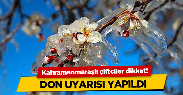 Kahramanmaraşlı çiftçiler dikkat! Don uyarısı yapıldı