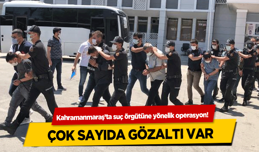 Kahramanmaraş’ta suç örgütüne yönelik operasyon! Çok sayıda gözaltı var