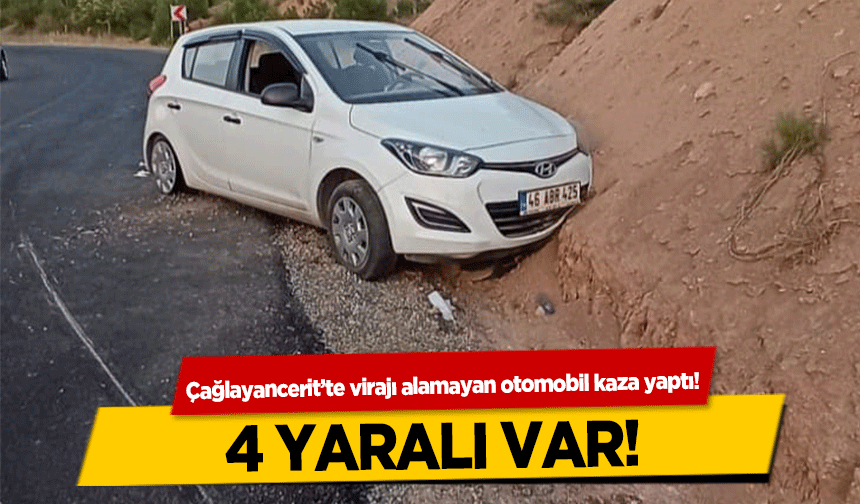 Çağlayancerit’te virajı alamayan otomobil kaza yaptı!
