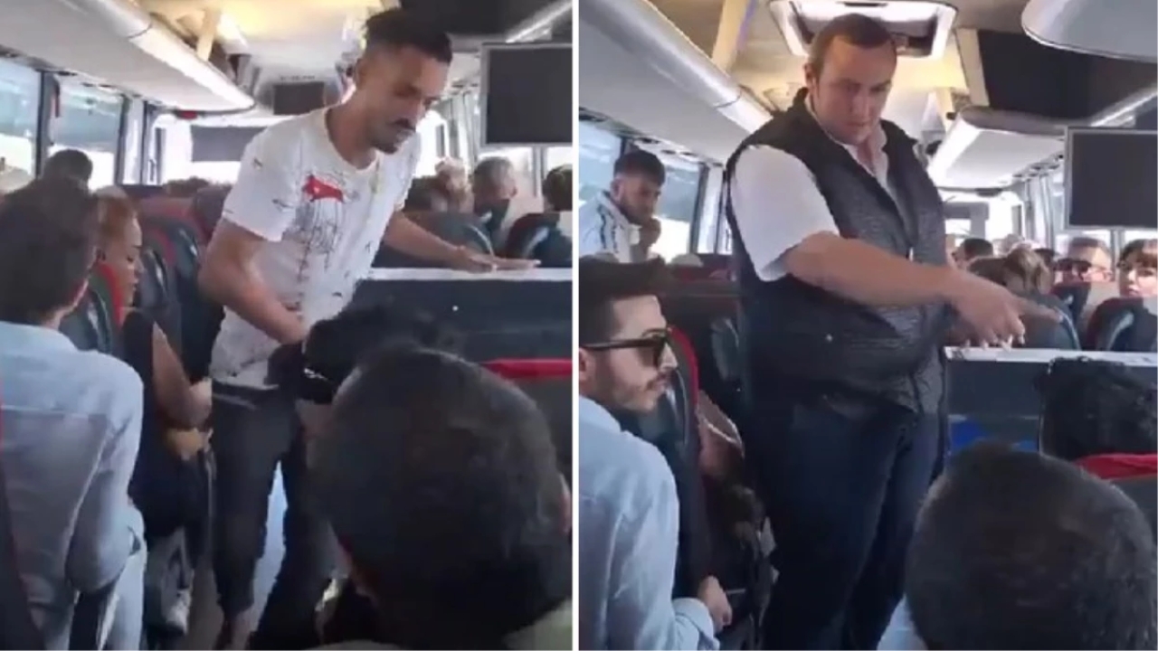 Nedir bu yabancılardan çektiğimiz! Otobüste idrarını yaptı!