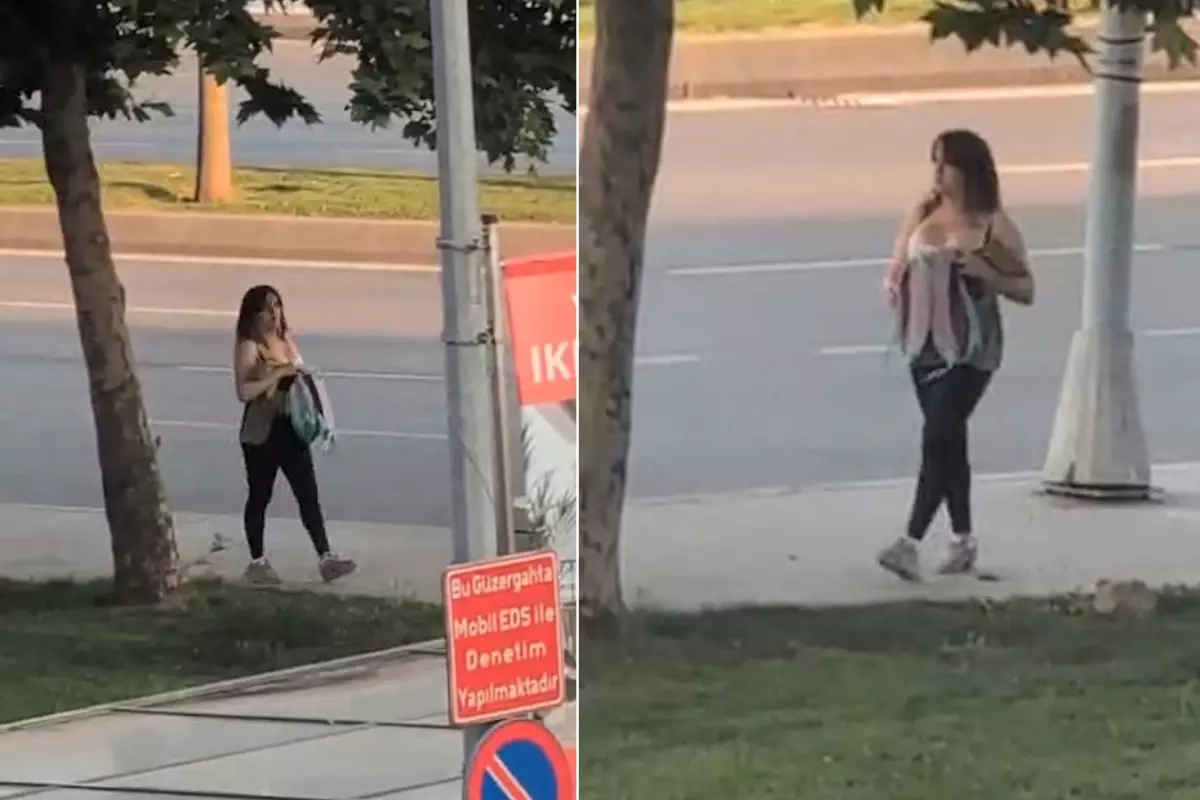 Gündüz vakti fuhuş pazarlığı! Kimseye aldırış etmeden iç çamaşırını gösterdi!