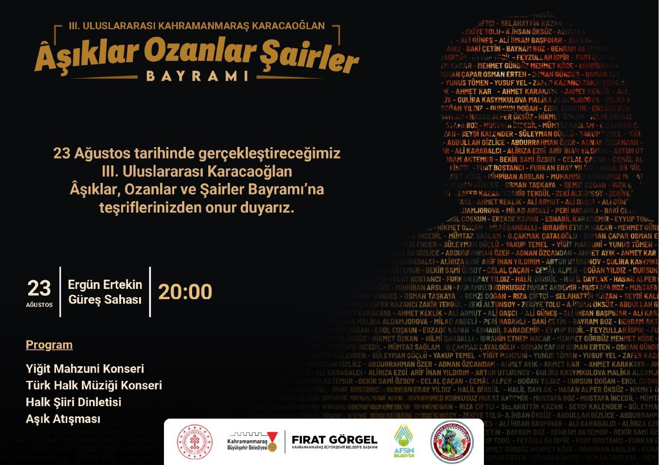 Afşin'de Âşıklar, Ozanlar ve Şairler Bayramı Coşkusu