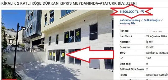 Kahramanmaraş’ta dükkân kirası şoke etti! Yıllık 5,5 milyon TL istiyorlar