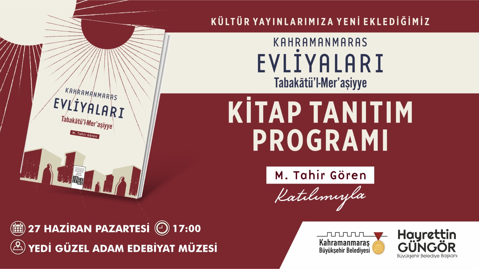 Büyükşehir’den Kitap Tanıtım Programına Davet