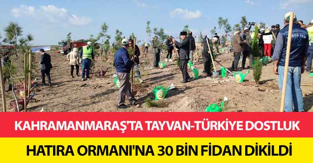 Kahramanmaraş'ta Tayvan-Türkiye dostluk hatıra ormanı'na 30 bin fidan dikildi