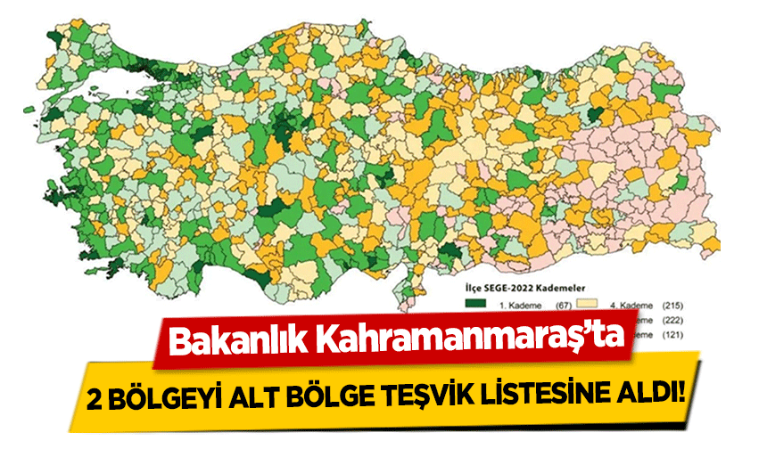 Bakanlık Kahramanmaraş’ta 2 bölgeyi alt bölge teşvik listesine aldı!