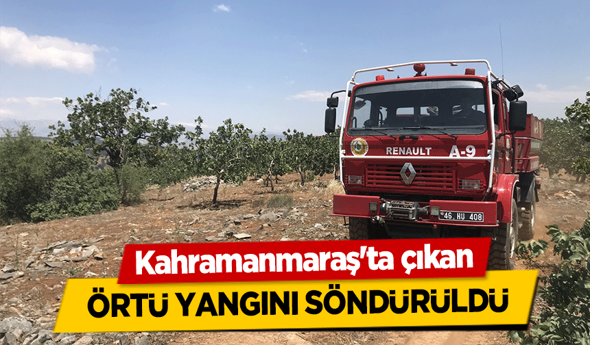 Kahramanmaraş'ta çıkan örtü yangını söndürüldü