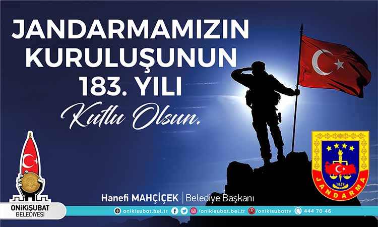 Başkan Mahçiçek’ten Jandarma’nın 183’üncü kuruluş yıl dönümü mesajı