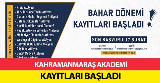 Kahramanmaraş Akademi Kayıtları Başladı