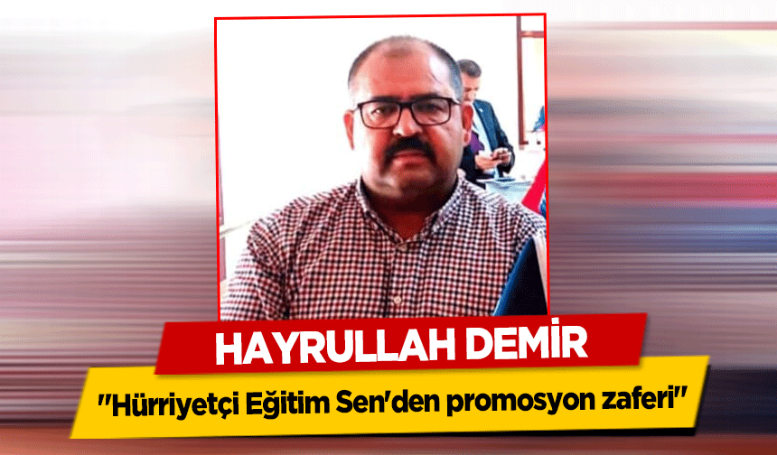 Hayrullah Demir, ‘Hürriyetçi Eğitim Sen'den promosyon zaferi’