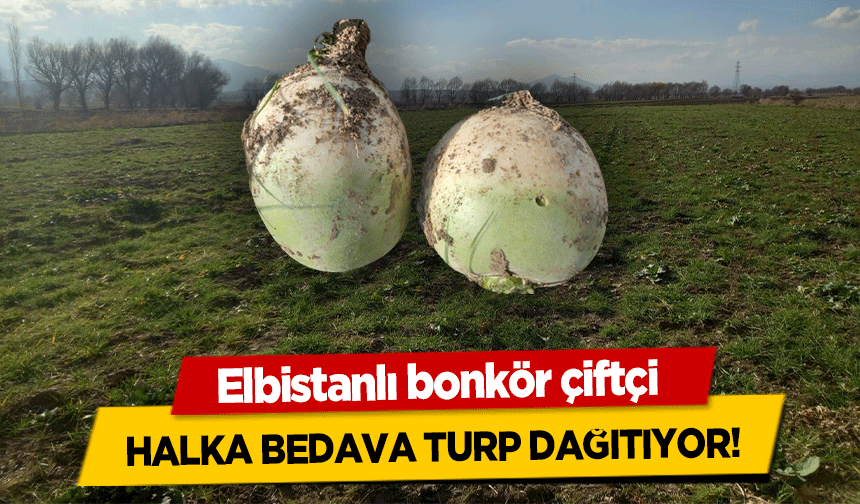 Elbistanlı bonkör çiftçi  halka bedava turp dağıtıyor!