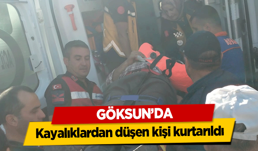 Göksun’da kayalıklardan düşen kişi kurtarıldı