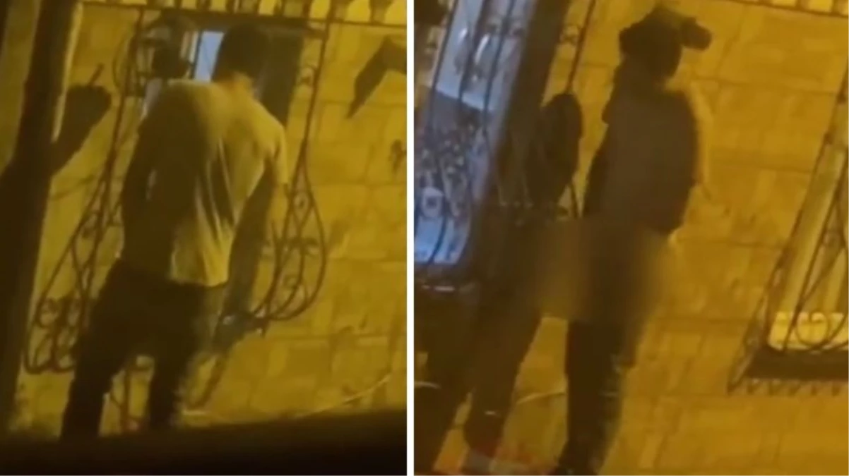 Pencereden evdeki kadına bakarak kendini tatmin etti
