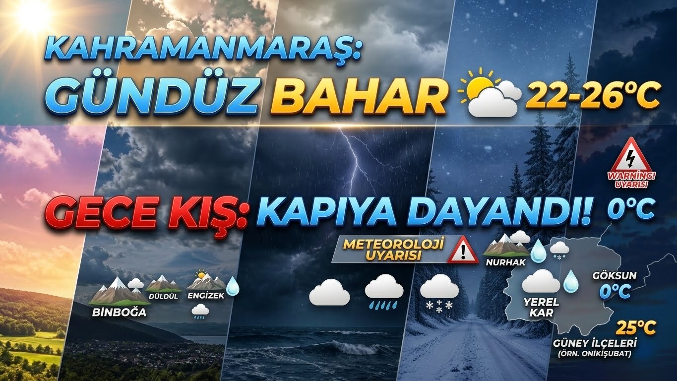 Meteoroloji’den Kahramanmaraş’a Çift Yüzlü Hava Uyarısı: Gündüz Bahar, Gece Kış Kapıda!