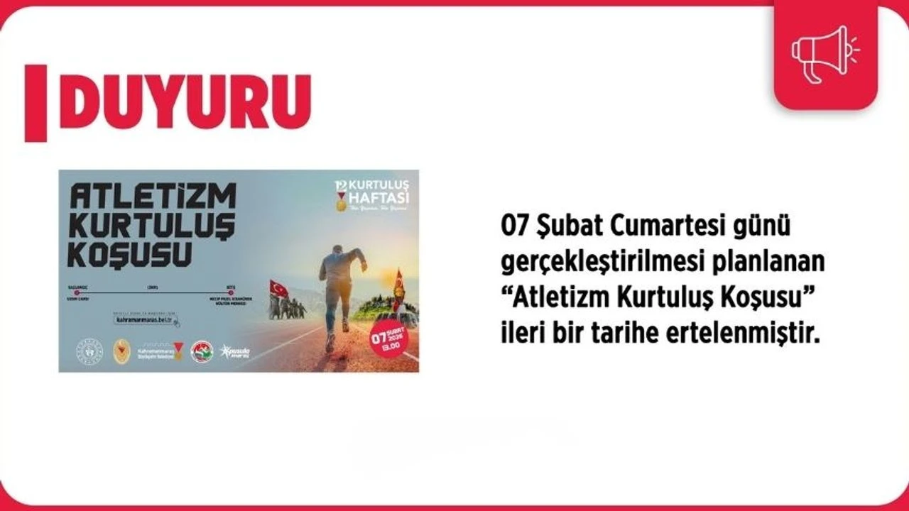 Sporseverlerin Dikkatine! Kahramanmaraş Kurtuluş Koşusu İçin Erteleme Kararı