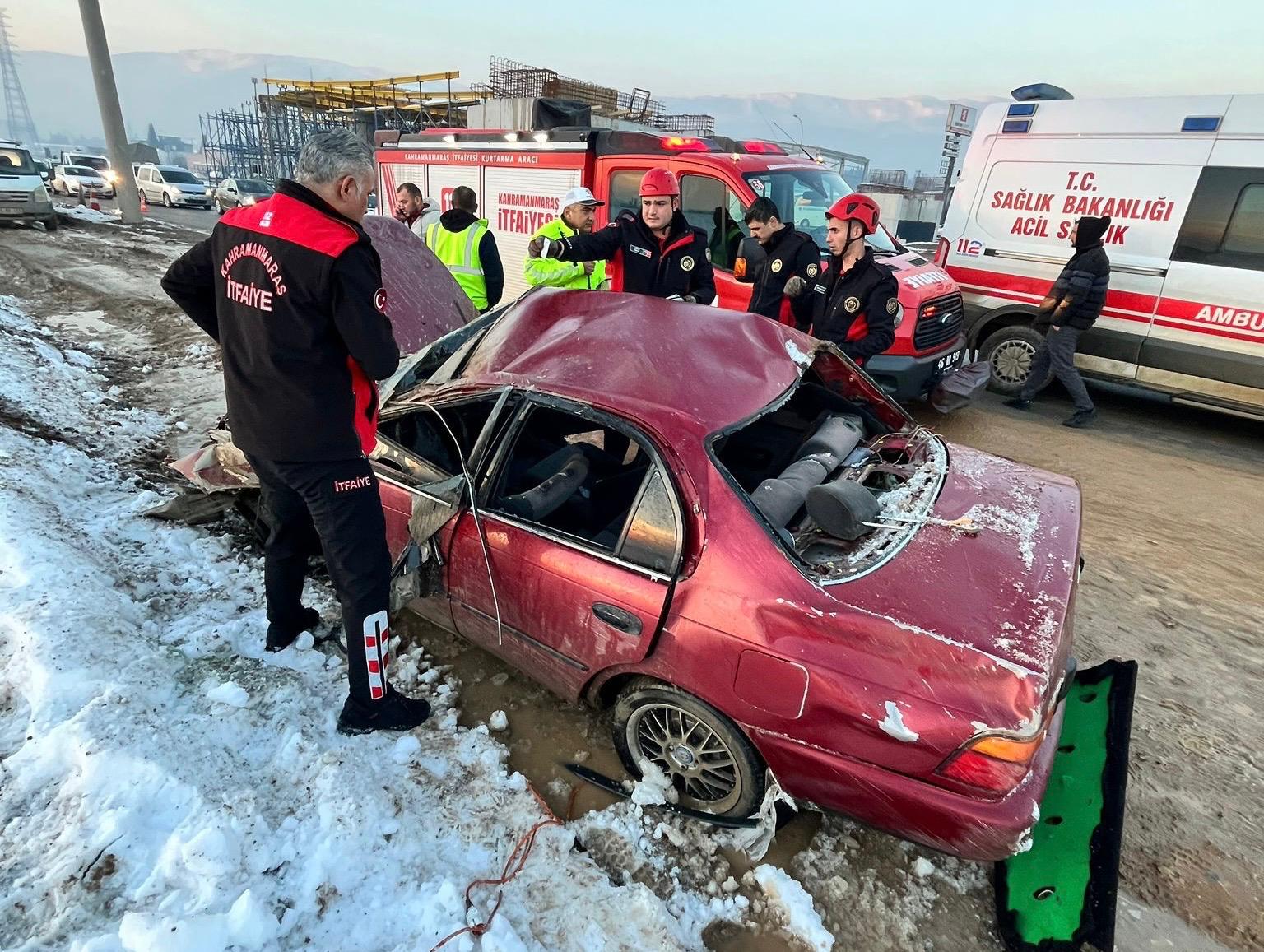 Kahramanmaraş’ta Kontrolden Çıkan Araç Kazaya Karıştı: 1 Ağır Yaralı